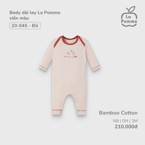 LA POMME Body dài tay viền màu(NB-3M)