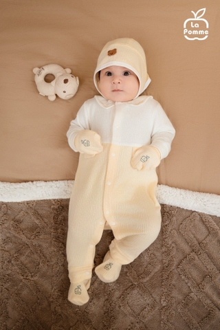 LA POMME - Body dài tay dệt vân chìm(NB-3M)