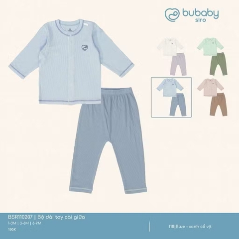 BUBABY - Bộ dài tay cài giữa Siro (1-9M)