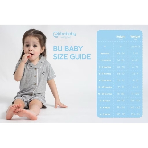 BUBABY - Bộ dài tay cài giữa Siro (1-9M)