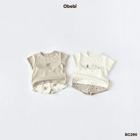 OBEBI - Bộ cộc quần hoạ tiết(66-110)