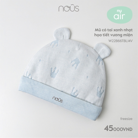 NOUS - MŨ CÓ TAI XANH NHẠT HỌA TIẾT VƯƠNG MIỆN