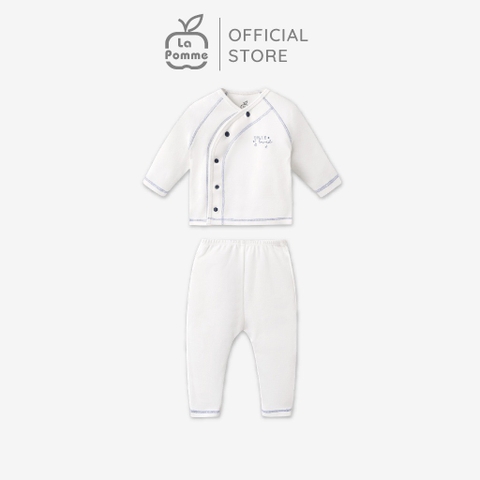 LA POMME Bộ dài tay cúc lệch phối màu(NB-3M)