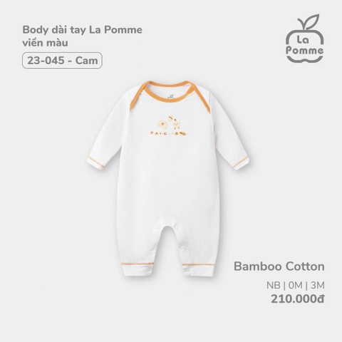 LA POMME Body dài tay viền màu(NB-3M)