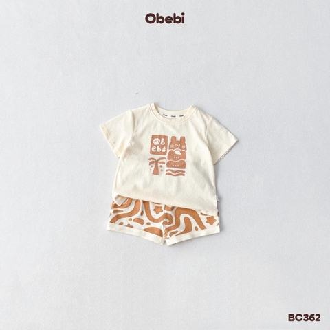 OBEBI - Bộ cộc trẻ em biển cả phối màu quần OBEBI (73-120)