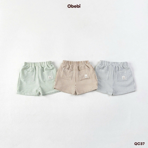 OBEBI - Quần đùi hoạ tiết kẻ(66-110)