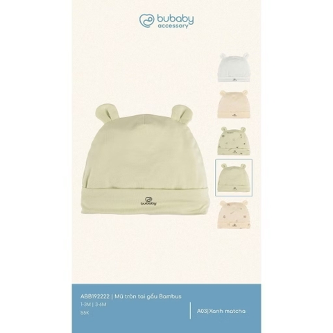 BUBABY - Mũ tròn tai gấu Bambus(1-6M)