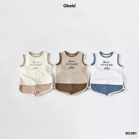 OBEBI - Bộ ba lỗ cotton Bon Voyage(66-110)