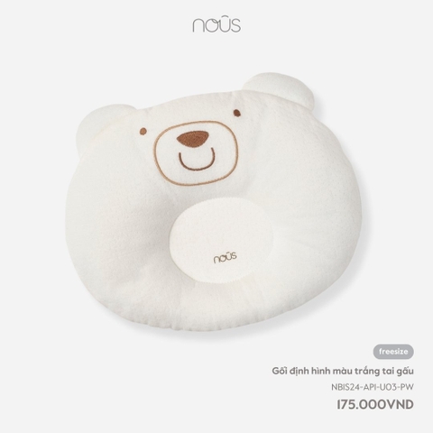 NOUS - GỐI ĐỊNH HÌNH ĐẦU MÀU TRẮNG TAI GẤU