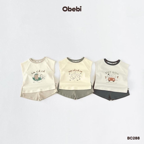 OBEBI - Bộ cộc tay ragla in hình (66-110)