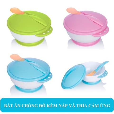 UPASS - BÁT CHỐNG ĐỔ KÈM NẮP VÀ THÌA CẢM ỨNG NHIỆT - UP5026Y