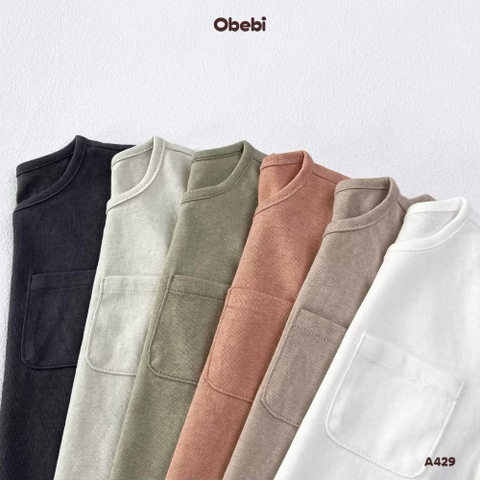 OBEBI - Áo phông trơn túi ngực(66-110)