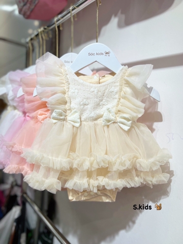 MT - Body váy voan nơ+turban(3-18M)