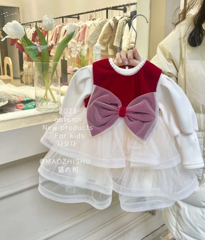 MT Set váy công chúa đính nơ(1-5Y)