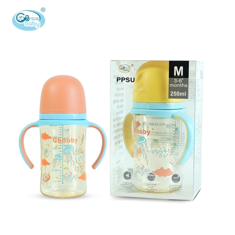 GB BABY - BÌNH SỮA PPSU HỌA TIẾT CÓ TAY CẦM