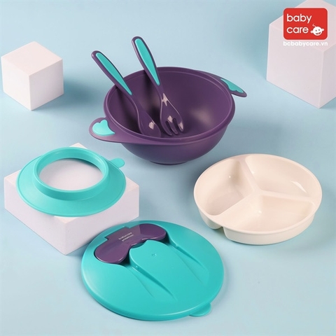 BABYCARE - BÁT ĂN DẶM ĐẾ HÍT KÈM THÌA DĨA RWB016-A
