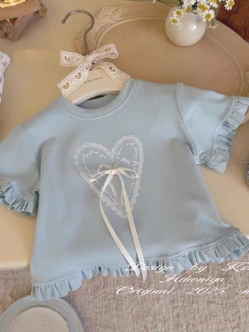 BK - Áo tim nơ viền bèo (80-120)