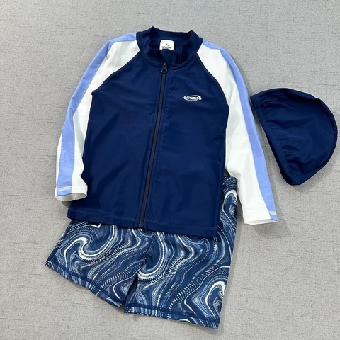 TL - Bộ bơi 3ct xanh than quần loang(90-140)