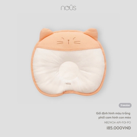 NOUS - Gối định hình trắng phối cam hình con mèo