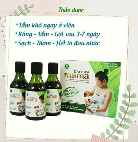 DAO'SPA MAMA - SET 3 CHAI TẮM GỘI THẢO DƯỢC SAU SINH