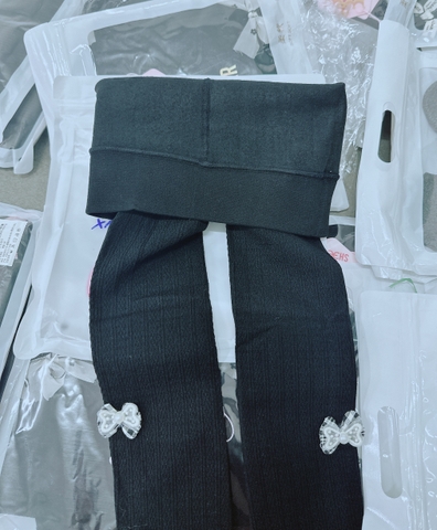 MT Quần tất đen lót nỉ đính nơ ngọc(M-XXL)