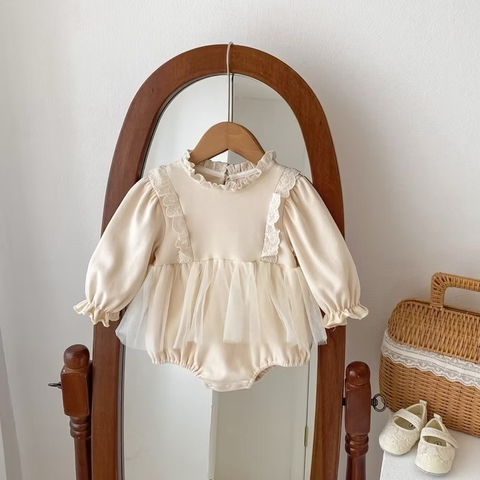 SL - Bodysuit nỉ pha ren(66-90)