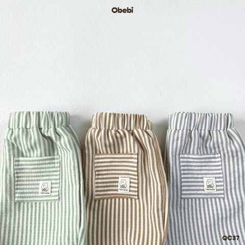 OBEBI - Quần đùi hoạ tiết kẻ(66-110)