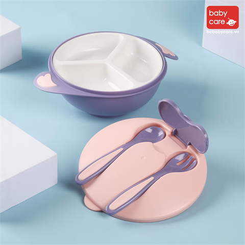 BABYCARE - BÁT ĂN DẶM ĐẾ HÍT KÈM THÌA DĨA RWB016-A