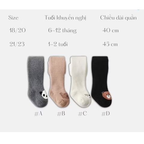 MIM - Quần tất dày bàn in gấu(18/20-21/23)