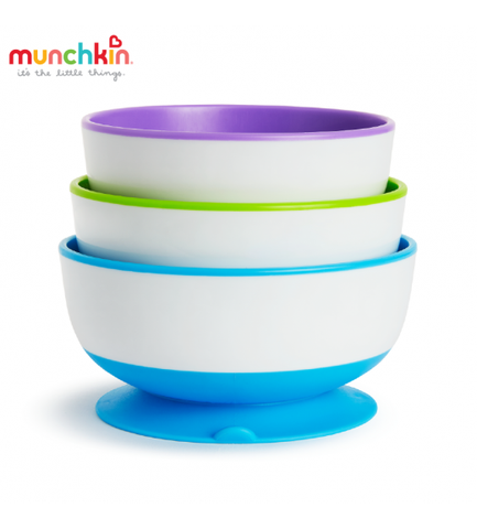MUNCHKIN - BỘ 3 BÁT ĂN CHỐNG ĐỔ - MK27188