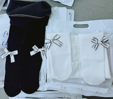 MT Quần tất lót nỉ đính nơ Chanel(1-4Y)