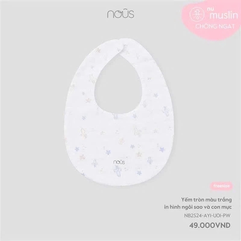 NOUS - Yếm tròn màu trắng in hình ngôi sao và con mực