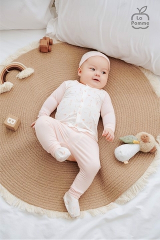 LA POMME Bộ dài tay cúc giữa Petit(NB-3M)