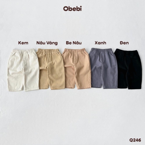 OBEBI - Quần kaki trẻ em mùa hè thêu túi OBEBI (73-120)