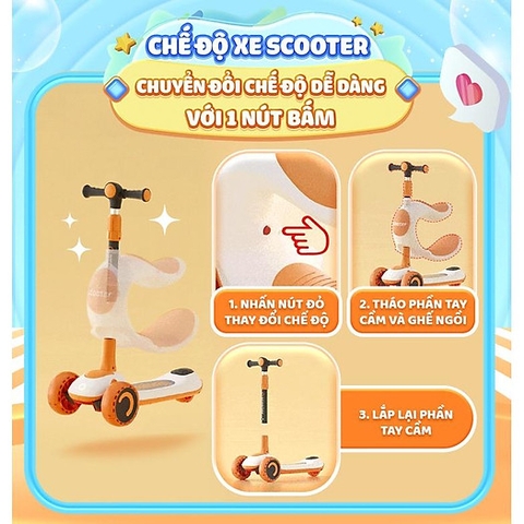 TN - XE TRƯỢT SCOOTER 3 IN 1 CAO CẤP