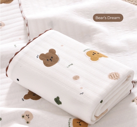 BS - Khăn ủ 3 lớp chần bông phong cách HÀN 85x85cm