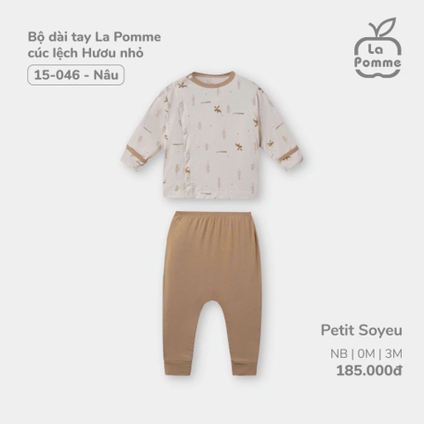 LA POMME Bộ dài tay cúc lệch hươu nhỏ(NB-3M)
