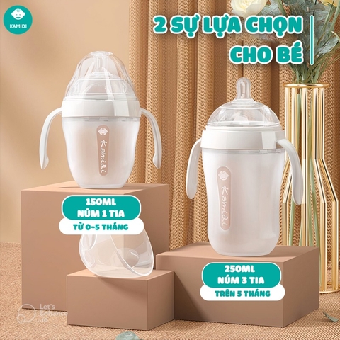 KAMIDI - BÌNH SỮA SILICONE TRẮNG