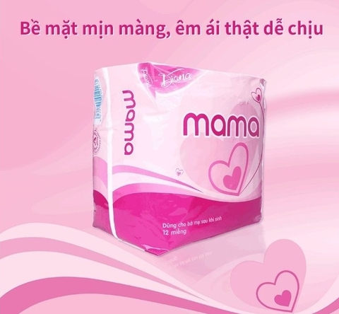 DIANA MAMA - BĂNG VỆ SINH DÁN 12 MIẾNG KHÔNG CÁNH