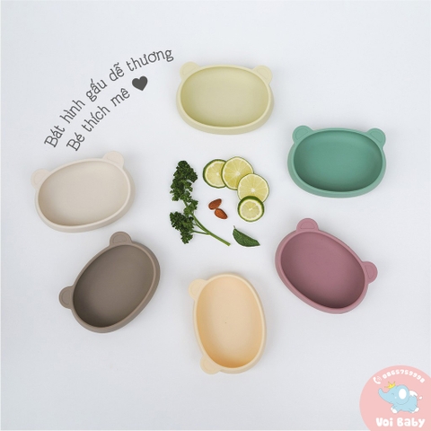 MODU'I HÀN - BÁT ĂN DẶM GẤU SILICONE BLUEMAMA