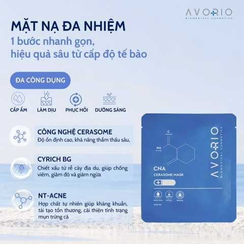 AVORIO - MẶT NẠ CNA CERASOME TRẮNG DA DƯỠNG ẨM, LÀM DỊU DA