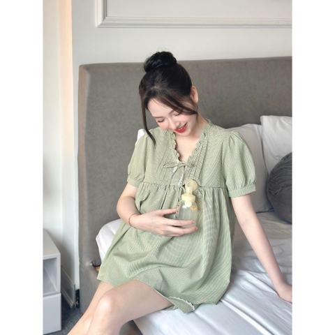 JM - Bộ bầu kẻ cốm nhí ô vuông nhỏ(M,L)