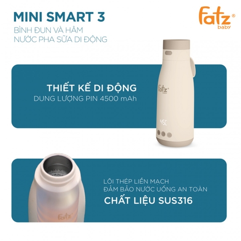 FATZ - BÌNH ĐUN VÀ HÂM NƯỚC PHA SỮA DI ĐỘNG MINI SMART 3