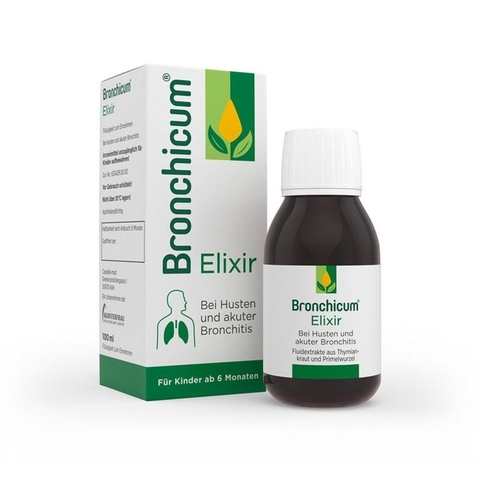 BRONCHICUM - 6M+SIRO ELIXIR TRỊ HO, VIÊM PHẾ QUẢN, HÔ HẤP BỔ PHỔI
