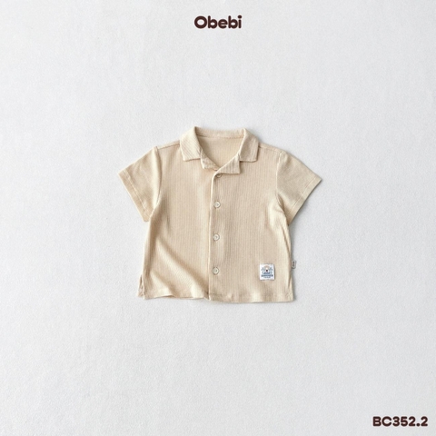 OBEBI - Bộ cộc sơ mi dệt nổi thoáng khí mùa hè OBEBI (73-120)