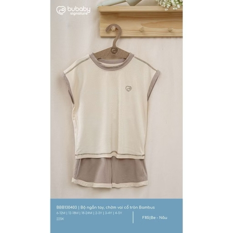 BUBABY - Bộ ngắn tay chờm vai cổ tròn(6M-4Y)