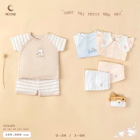 MOON@ - Bộ cộc tay sơ sinh in hoạ tiết (0-9M)