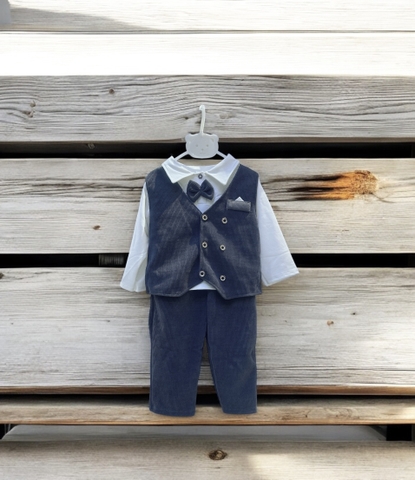 MT - Set vest nhung ghi(1-5)