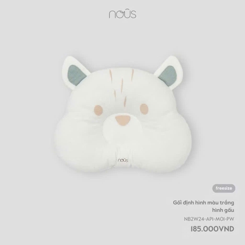 NOUS - Gối định hình màu trắng hình gấu