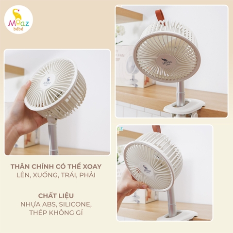MOAZ - QUẠT KẸP XE ĐẨY MINI TÍCH ĐIỆN MB-063